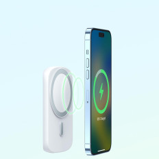 Powerbank con il caricatore di induzione dell'anello con il supporto fino a 6000 mAh 20w bianco