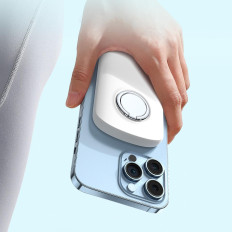 Powerbank con il caricatore di induzione dell'anello con il supporto fino a 6000 mAh 20w bianco