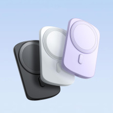 Powerbank con il caricatore di induzione dell'anello con il supporto fino a 6000 mAh 20w bianco
