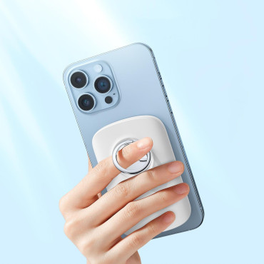Powerbank con il caricatore di induzione dell'anello con il supporto fino a 6000 mAh 20w bianco