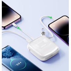 Powerbank 10000mAh Jelly Series 22.5W IPhone Lightning Cable White