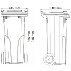 Cesta de contêineres para desperdício de lixo. Europlast 80l preto