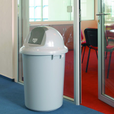 Cesta de basura contenedor con flip torrencial Push Grey 90L