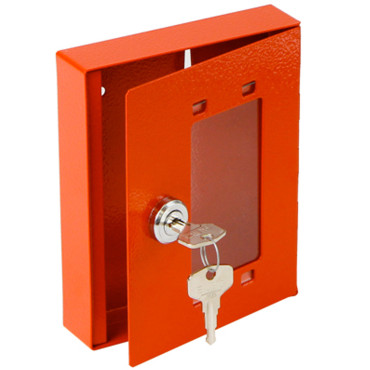 Kista skrivbord med snabb-till-akut evakueringsnyckel 15x12x3cm röd