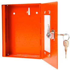 Kista skrivbord med snabb-till-akut evakueringsnyckel 15x12x3cm röd