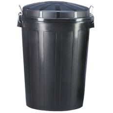 Container afvalmand universeel afval met ronde 95L zwarte dekking