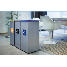 Metal bin for 30x30x70cm 60l glass segregation glass - green cover