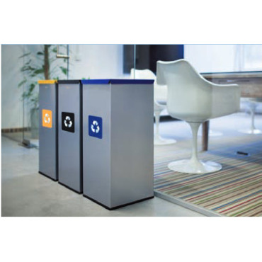 Μεταλλικό κάδο απορριμμάτων 30x30x70cm 60L μέταλλο - κόκκινο κάλυμμα