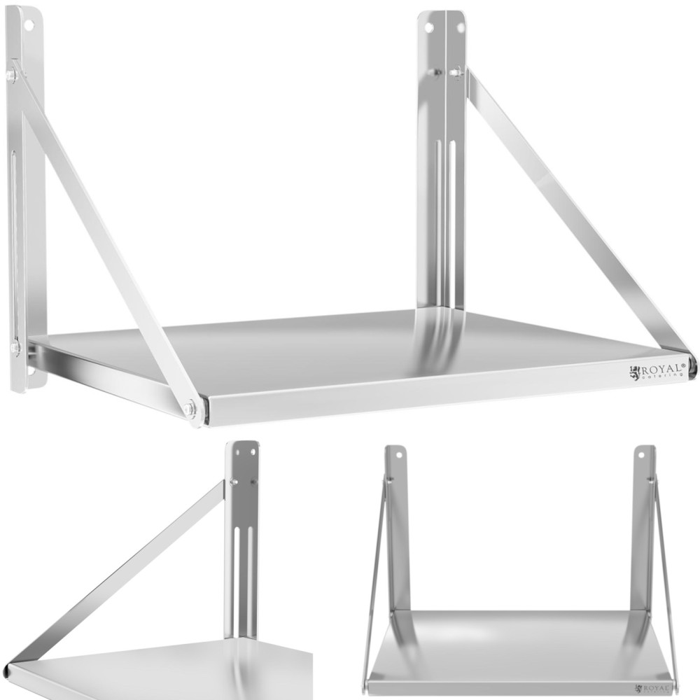 Aço inoxidável dobrável da prateleira de parede-selada de parede com até 40 kg 60 x 45 cm