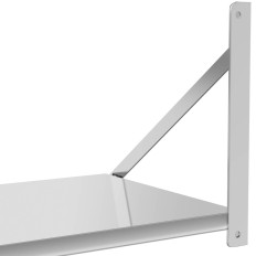 Wall-Sealed Catering Plank Opvouwbaar roestvrij staal tot 40 kg 60 x 45 cm