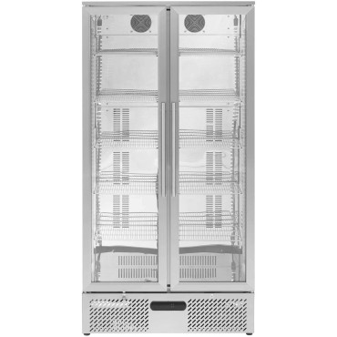Bouteille de réfrigérateur pour boissons à 2 portes vitrées 458 L 295 W - Argent