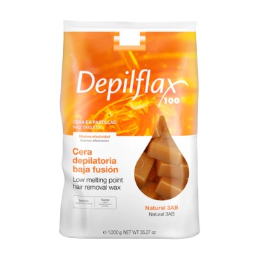 Depilflax kiinteä ripsivaha ilman kangasliuskoja 1 kg luonnollinen — etuosa