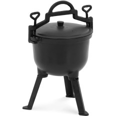 Kociołek Pot de hierro fundido de esmalte con cubierta sobre la hoguera 4 l