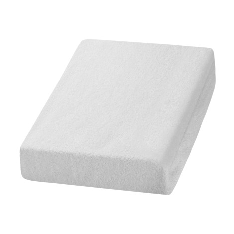 WEIßES FROTTEE-SPANNBETTTUCH