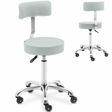 Stolička Stool Cosmetic HKL s operadlom na kolesách do 150 kg Wells Pistachio