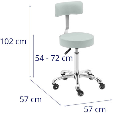 Chaise Tabouret Cosmetic Hoker avec dossier sur roues jusqu'à 150 kg de pistache de puits