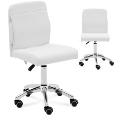 Sedia da sgabello cosmetico con schienale fino a 150 kg ilanz bianco