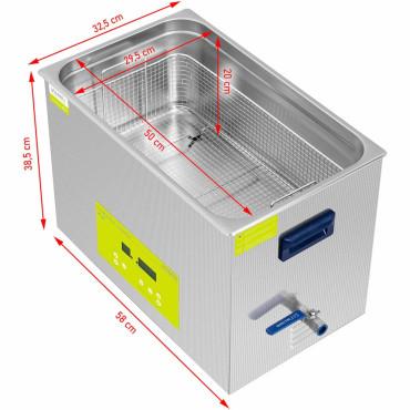Lavadora Ultrassonic Bath LED Limpador 30 L 600 W