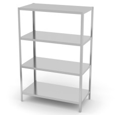Libreria di stoccaggio in acciaio inox 4 scaffali completi 180 (h) x120x60cm - Hendi 812563