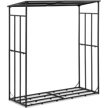 Stå for brensel. Ytre metall med tak opp til 300 kg 161 x 65 x 177 cm