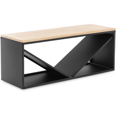 Fique de pé para lenha com um banco de banco 104 x 35 x 41 cm