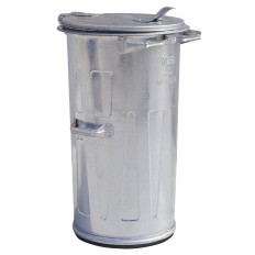Metal waste basket made of galvanized sheet resistant to high temperatures for ash 110l