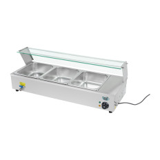 Bemaruppvärmningswebbplatsglasbuffé uppvärmd + 3xgn