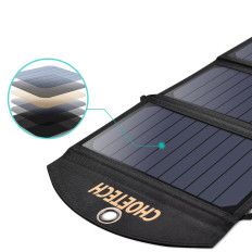 Cargador solar solar USB Plegable 19W 2xusb negro