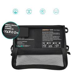 Chargeur solaire solaire USB pliable 19W 2xusb noir