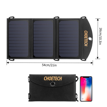 Solar Solar Charger USB opvouwbaar 19 W 2xUSB zwart Solar Solar Charger USB opvouwbaar 19 W 2xUSB zwart