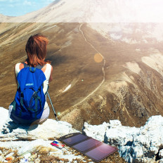 Caricabatterie solare solare USB pieghevole 19W 2xusb nero