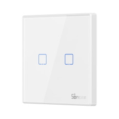 Botão do interruptor do interruptor do interruptor de luz de dois canais no botão do Wi-fi no remoto 433 MHz branco T2eu2C-RF
