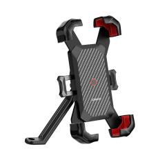 Holder for mounting on the phone. Motorcycle wheel on the steering wheel