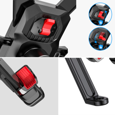 Suporte para montagem no telefone. Roda de motocicleta no volante Suporte para montagem no telefone. Roda de motocicleta no volante