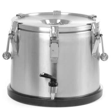 Θερμικό δοχείο. Χάλυβα θερμοσίφωνας με ελεύθερο χώρο για τη μεταφορά ενός τροφίμου 15L - Hendi 710135