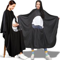 Cape-beschermende kapper met een raam voor het vastklemmen van een kleuring 140 x 110 cm