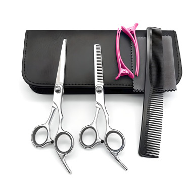 Een set van kappersgereedschap voor een baard in een geval van een stripper-top van clips - 7 EL.