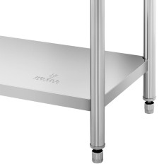 Keskne gastronoomiline töölaud terase riiuliga 200 x 60 cm