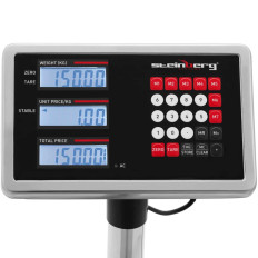 Tárolási platform skála háttámlával 40 x 50 cm LCD 150 kg / 0,01 kg