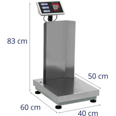 Lagringsplattformskala med ryggstöd 40 x 50 cm LCD 150 kg / 0,01 kg