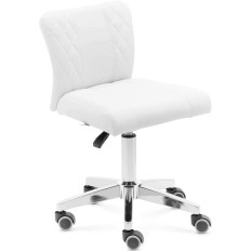 Cadeira giratória cosmética com encosto nas rodas 45-59 cm Cully - Branco