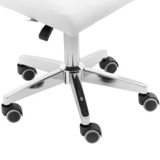 Chaise pivotante cosmétique avec dossier sur roues 45-59 cm Cully - Blanc