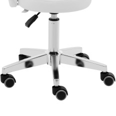 Chaise cosmétique avec dossier sur roues 43-57 cm orbe - blanc