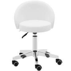 Chaise cosmétique avec dossier sur roues 43-57 cm orbe - blanc