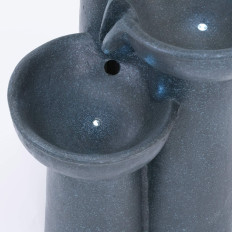 Fontaine de cascade de jardin solaire avec éclairage de LED 3 bols 3 w
