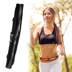 Running Belt Nier Dubbele Sachet voor Telefoontoetsen Kaart - Zwart