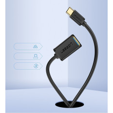 Adaptador Adaptador Cable OTG con USB 3.0 en USB-C - Negro