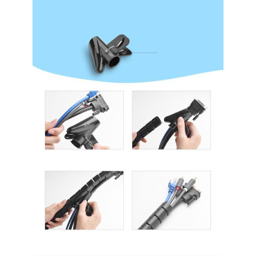 Organizer mask for cable cables 1.5m - μαύρο