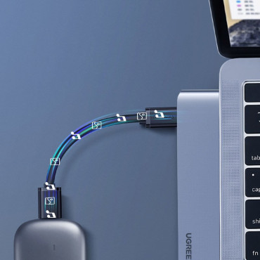Daugiafunkcinis stebulės prievadas į MacBook Pro / Air 2x USB-C USB-C HDMI 3X USB 3.0 - pilka