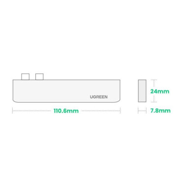 Daugiafunkcinis stebulės prievadas į MacBook Pro / Air 2x USB-C USB-C HDMI 3X USB 3.0 - pilka